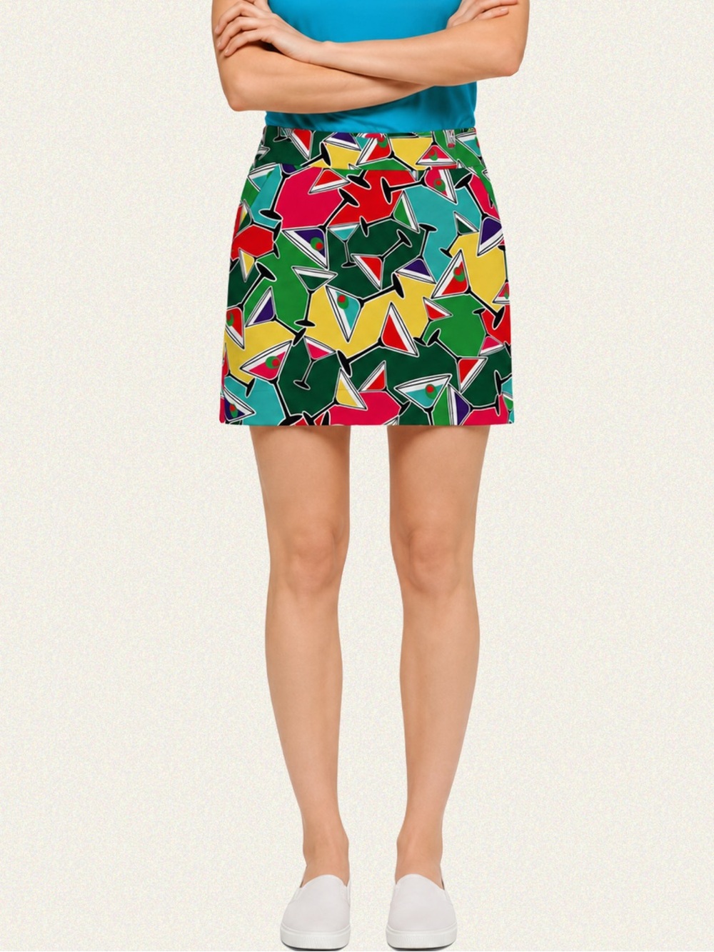 Loudmouth Ladies Martini Print StretchTech Golf Skort